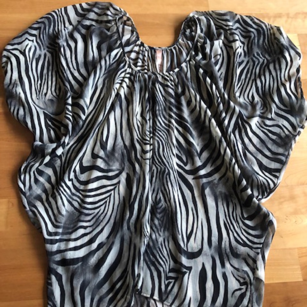 Lani zebra print sheer top size M